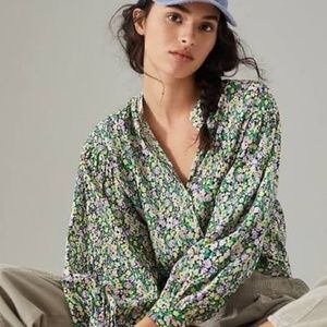 *Like New* Antro Maeve Ashleigh Puff-Sleeved Buttondown - Size M